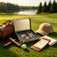 Ensemble d'accessoires de découpeur de cigares en V personnalisé pour vente en gros, avec moule à logo personnalisé pour coupe-cigares, briquet et cendrier, et marqueur de balle de golf