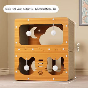 Meubles en bois personnalisés en gros, style extérieur, <span class=keywords><strong>maison</strong></span> pour chat, <span class=keywords><strong>maison</strong></span> pour animaux de compagnie pour chats, hamsters, chiens, lapins avec motif animal - Product Image 3