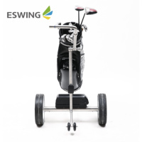 Nouvelle arrivée Chariot de golf électrique portable à 4 roues Construction en acier inoxydable avec télécommande Fonction de suivi