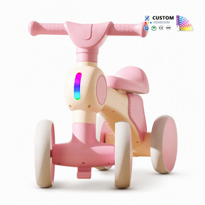 Vélo d'équilibre pour enfants, voiture à 4 roues, direction à 135 degrés, amortisseur, stable, musique, lumière, siège, vente en gros, usine OEM - Product Image 3