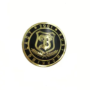 Luxury brand decorative gold black shank zinc alloy round sewing metal shirt button with fancy logo for clothing