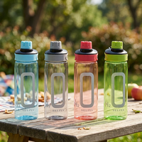 Bouteille d'eau sport en plastique écologique personnalisée de 700 ml avec support pour adultes, idéale pour la gym et le camping, à boire directement