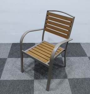 Chaises <span class=keywords><strong>et</strong></span> table <span class=keywords><strong>de</strong></span> salle à manger modernes 6 places avec chaises empilables pour usage intérieur/extérieur, plateau en bois plastique pour hôtel <span class=keywords><strong>et</strong></span> appartement - Product Image 5