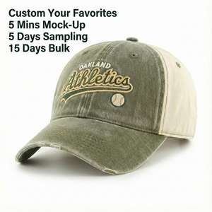 Gorra de Béisbol de Algodón Vintage Lavado con Bordado de 6 Paneles, Visera Curva Ajustable Bicolor, Unisex, Estilo Deportivo Urbano para Uso Casual - Product Image 1