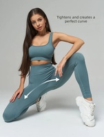 Ensemble soutien-gorge et short de sport personnalisable, sans coutures, rayé, côtelé, doux pour la peau, à maintien moyen, séchage rapide, pour multiples sports et fitness