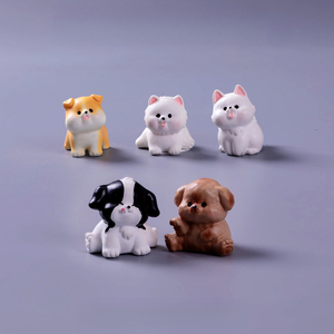 KI zhuojing Landscape Adorables figurines de chiots simulés, accessoires de décoration pour voiture et bureau, <span class=keywords><strong>mini</strong></span> bibelots - Product Image 2