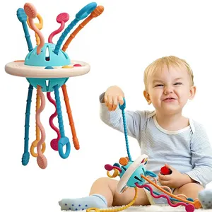 ดึงของเล่นราคาถูก Clearance ประสาทสัมผัสเด็กวัยหัดเดินกิจกรรมของเล่น Chewable การงอกของฟันดึงของเล่นไม่มีป้ายผ้า