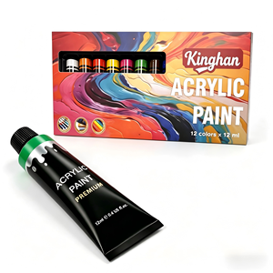 Juego de <span class=keywords><strong>Pintura</strong></span> Acrílica de 12 Colores, 12 ml, en Tubos de Aluminio con Caja de Colores, para Aprendizaje Artístico y Uso Principiante, Resistente al Agua y Fácil de Limpiar - Product Image 2