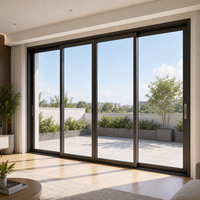 Pintu Geser Balkon dengan Kaca Ganda Berbahan Aluminium Alloy Kedap Suara untuk Apartemen, Hotel & Vila Bertingkat Tinggi - Merek Jufeng