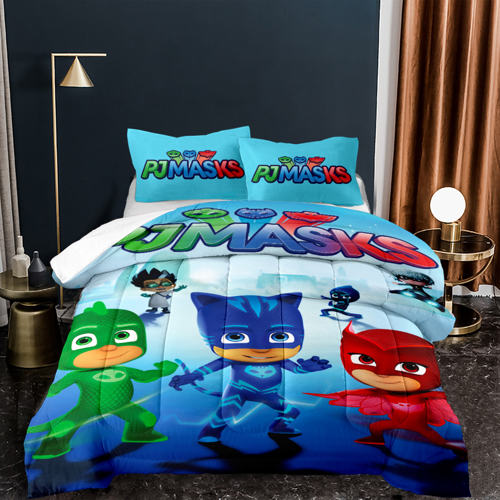 3D digital printing pajamas little hero children's Thick quilt animation three piece duvets set