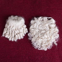 Ensemble perruque et barbe de Père Noël en fibre haute température pour déguisement, vente en gros