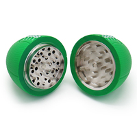 Broyeur manuel portable 4-en-1 en alliage de zinc de 60 mm, style ballon de rugby, pour épices, herbes et tabac, accessoires KL