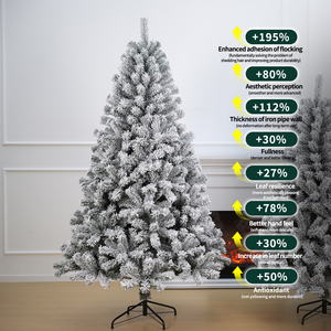 PVC Flocking Artificial Christmas <b>Tree</b> with Snowflake Simulation Environmental Protection Material Metal Stand - Product Image 3