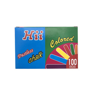 Commercio all'ingrosso senza polvere di calcio solfato <span class=keywords><strong>gesso</strong></span> 100 pezzi di <span class=keywords><strong>bianco</strong></span> e colorato per l'aula ufficio scrittura insegnante strumento di insegnamento - Product Image 1