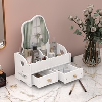 Boîte de rangement de bureau moderne et créative, modèle 346Z, adorable boîte en plastique de type tiroir avec miroir nuage, pour le maquillage et les soins de la peau
