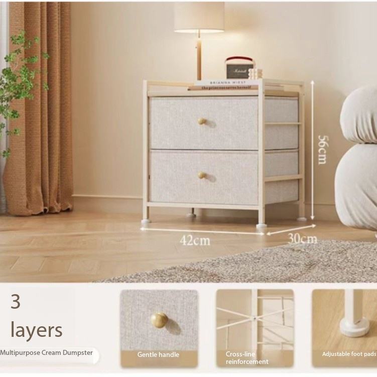 สีขาว 3 ชั้น 2 ลิ้นชัก