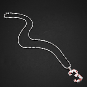 Collar con colgante de número de béisbol para hombre, colgante deportivo de 0 a 99 números, personalizado, de acero inoxidable - Product Image 2