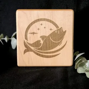 Juego de posavasos de madera de lujo Resistente al agua y al calor con elegantes diseños cuadrados redondos Ideal para uso en restaurante y bar en el hogar - Product Image 2