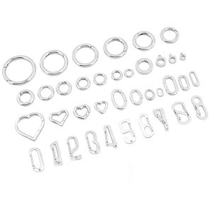 مرآة مصقولة الفولاذ المقاوم للصدأ جولة الربيع حلقة طوق مختلف الأشكال مفتاح سلسلة المجوهرات قلادة مشبك مشبك - Product Image 1