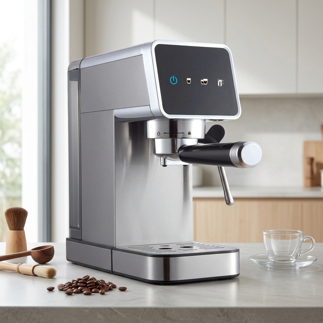 Household Stainless Steel Digital Control Espresso Coffee Maker 1350 W Semi Automatic Home Office Hotel Italian Coffee Machine