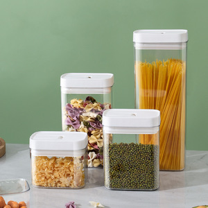 Conteneur de stockage alimentaire en plastique transparent 500ML 800ML 1200ML 1800ML avec couvercle hermétique à clipser pour le stockage de céréales, noix et épices dans la cuisine - Product Image 2