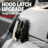 Anti-Rüttel-Motorhaubenverschluss-Set, Salzsprühkorrosionsbeständig, Rauchschwarz für Jeep Wrangler JK JL Gladiator JT Offroad-Reparaturteile