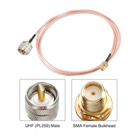 Assemblage de câble coaxial RF RG316 SMA femelle vers UHF PL-259 mâle pour antenne satellite