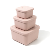 Boîtes à collation en silicone avec couvercles, boîtes de conservation alimentaire en silicone, petites boîtes à lunch pour enfants, garderie, école et voyages