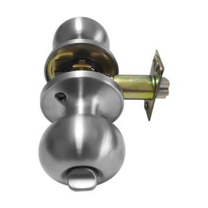 WEKIS Keyless SS201 Stainless Steel Door Lock with <b>Round</b> <b>Brushed</b> Nickel Doorknobs Interior Bath Bed Privacy 60mm Backset - Product Image 6