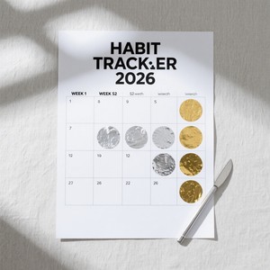 Logo personnalisé Scratch Off habitude Tracker Construction de nouvelles habitudes Calendrier mural Planificateur Affiche pour Yoga Peinture Gym - Product Image 2