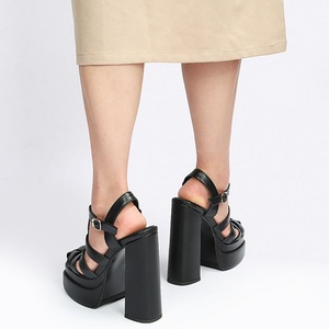 Soldes Exceptionnelles 2024 : Sandales à Talon Carré Épais et Plateforme pour Femme – Modèle Designer - Product Image 2