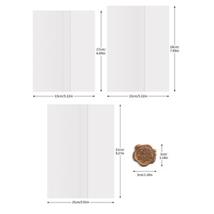 Pochette <span class=keywords><strong>en</strong></span> <span class=keywords><strong>papier</strong></span> vélin et glassine pliée pour cartes d'invitation personnalisées de Quinceañera, de mariage ou de vœux - Product Image 4