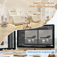 Madamcenter Chaise de Salon de Beauté Électrique Lit de Spa Hydraulique Sourcils Esthétique Électrique Ensemble de Lit Facial Salon Massage