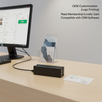 Lecteur de bande magnétique MSR100 pour système de point de vente, lecteur de cartes USB Plug-and-Play pour PC/ordinateur portable/tablette, contrôle d'accès, carte bancaire VIP