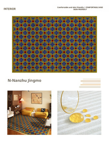 Alfombras de Coche Antideslizantes y Resistentes a las Manchas, Estilo Nórdico Retro, Hechas a Máquina, de Poliéster, Alfombra Moderna para el Hogar, Juego de Cuatro, Venta al Por Mayor - Product Image 6