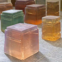 Sculpture en résine transparente écologique à dégradé, faite à la main, polie, taille personnalisable, modèle esthétique