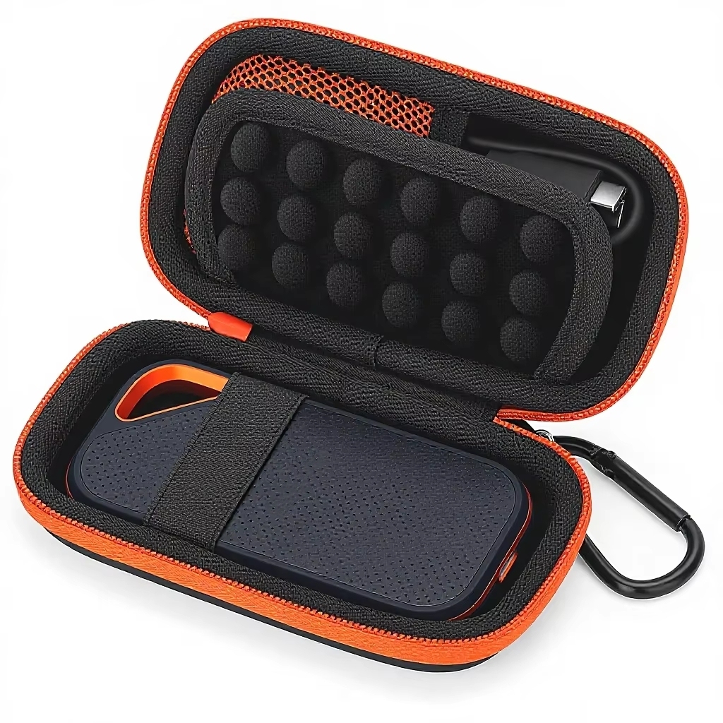 Hard EVA Protective <strong>Case</strong> for <strong>SanDisk</strong> Extreme Pro / Extreme Portable SSD Shockproof Travel Cover with Carabiner Clip Factory