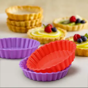 4.4 inch Mini Non-stick Food Grade Flower Shape Silicon Cake Pan Pie Tools Silicone Molds for Cake