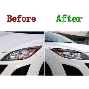 1 paire de couvre-phares en fibre de carbone véritable pour Mazda 3 2010 2011 2012 2013 M3 Accessoires de voiture - Product Image 5