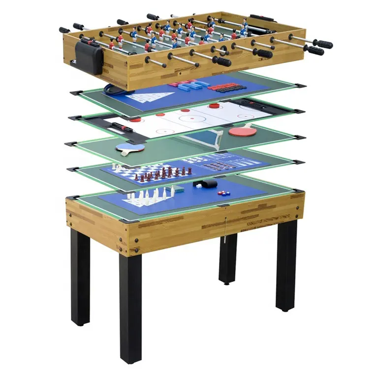 Professionele Indoor Outdoor Games 6 In 1 Pooltafel Air Hockey Eettafel All In One 5ft 6ft 7 Voet mini Pool Snooker Biljart