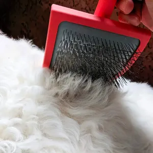 Cat Grooming Brush Self Cleaning Slicker Brushes For Dogs Cats Pet Grooming Brush Tool Gently Removes Loose Undercoat