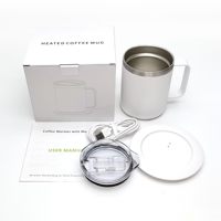 Mug chauffant avec double paroi en acier inoxydable 18/8, ensemble de chauffe-tasses intelligent pour café, chauffe-boissons pour bureau, maison, bureau à domicile
