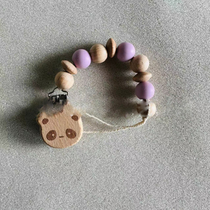 Juego de clips para chupete de silicona y madera multicolor, sujetachupetes antipérdida, accesorio de dentición para bebé, ideal para regalos de baby shower - Product Image 5