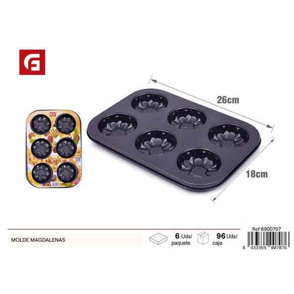 6-Cavity Chrysanthemum Muffin Pan 0.3mm - Kitchen Clearance