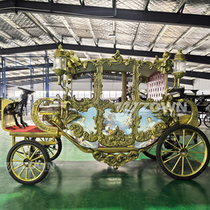 Calèche royale électrique rétro victorienne sans chevaux avec auvent pour mariages en plein air, tourisme et événements. - Product Image 6