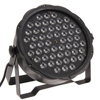 Projecteur de scène LED Par 64 plat DMX RGBW 54x3W à vente chaude, éclairage de scène, projecteur de scène Par, focalisation, émission de couleur UV, puissance 3W
