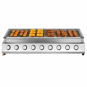 Parrilla de Gas LPG Comercial de 8 Quemadores, Parrilla de Mesa de Acero Inoxidable de 1080 mm con Perillas Independientes e Ignición Piezoeléctrica - Product Image 1