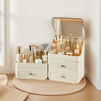 Boîtes de rangement cosmétiques transparentes de luxe avec rangement et tiroirs détachables pour le maquillage