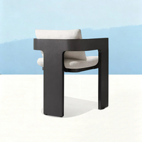 Ensemble de meubles d'extérieur en aluminium, table et chaises d'extérieur, coussins imperméables résistants aux intempéries, ensemble de salle à manger d'extérieur pour villa et resort