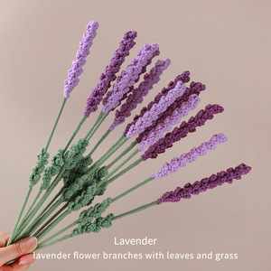 Flores <span class=keywords><strong>de</strong></span> Lavanda Tejidas a Mano, Flores <span class=keywords><strong>de</strong></span> Ganchillo Hechas a Mano, Ramo <span class=keywords><strong>de</strong></span> Lavanda, <span class=keywords><strong>Regalos</strong></span> DIY - Product Image 2